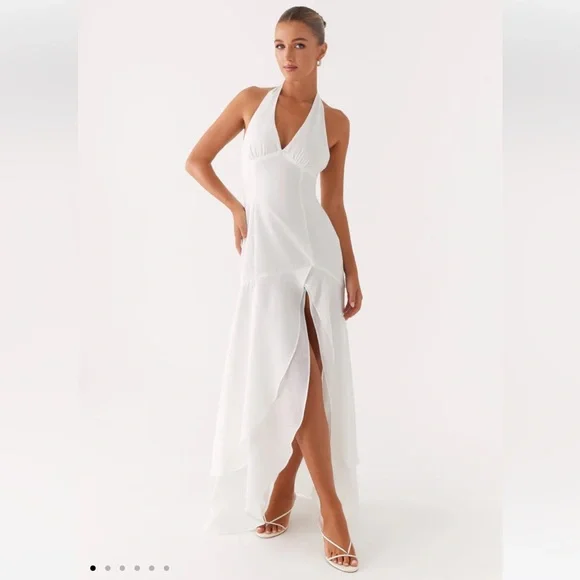 Peppermayo | Dresses | New Peppermayo Turu Halter Ruffle Maxi Dress In  White | Poshmark
